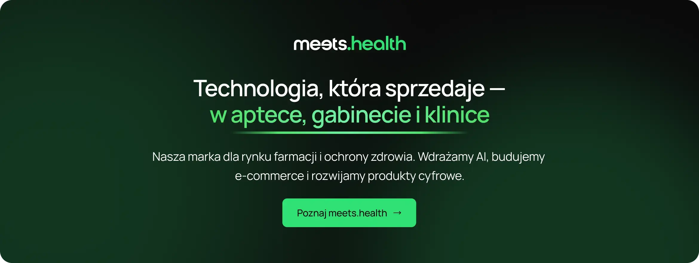 meets.health — technologia dla rynku farmacji i ochrony zdrowia: wdrożenia AI, e-commerce i produkty cyfrowe
